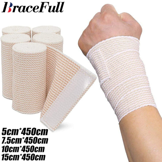1 Roll Elastic Bandage Wrap Compression Bandage with Self-Closure,Ideal for Medical,Calf,Sports,Sprains,Wrist,Ankle and Foot